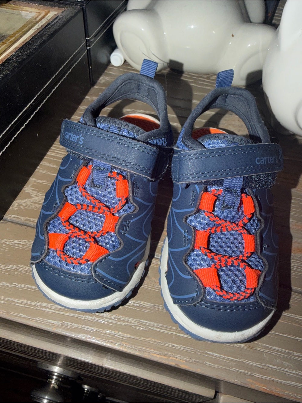 Carter's Navy and Orange Sporty Toddler Sneakers